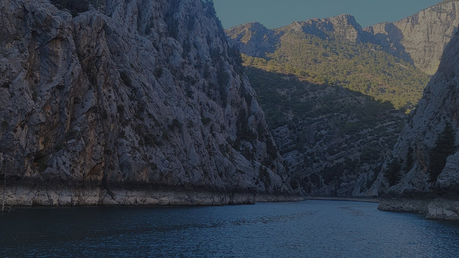 Emerald water between the cliffs of Green Canyon in the Taurus Mountains